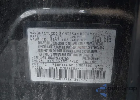 2019 Nissan Sentra Sr from USA, damaged, VIN 3N1AB7AP2KY343925